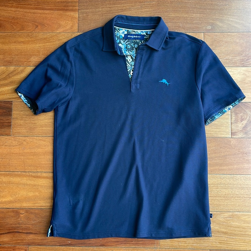Tommy Bahama mens navy button down shirt